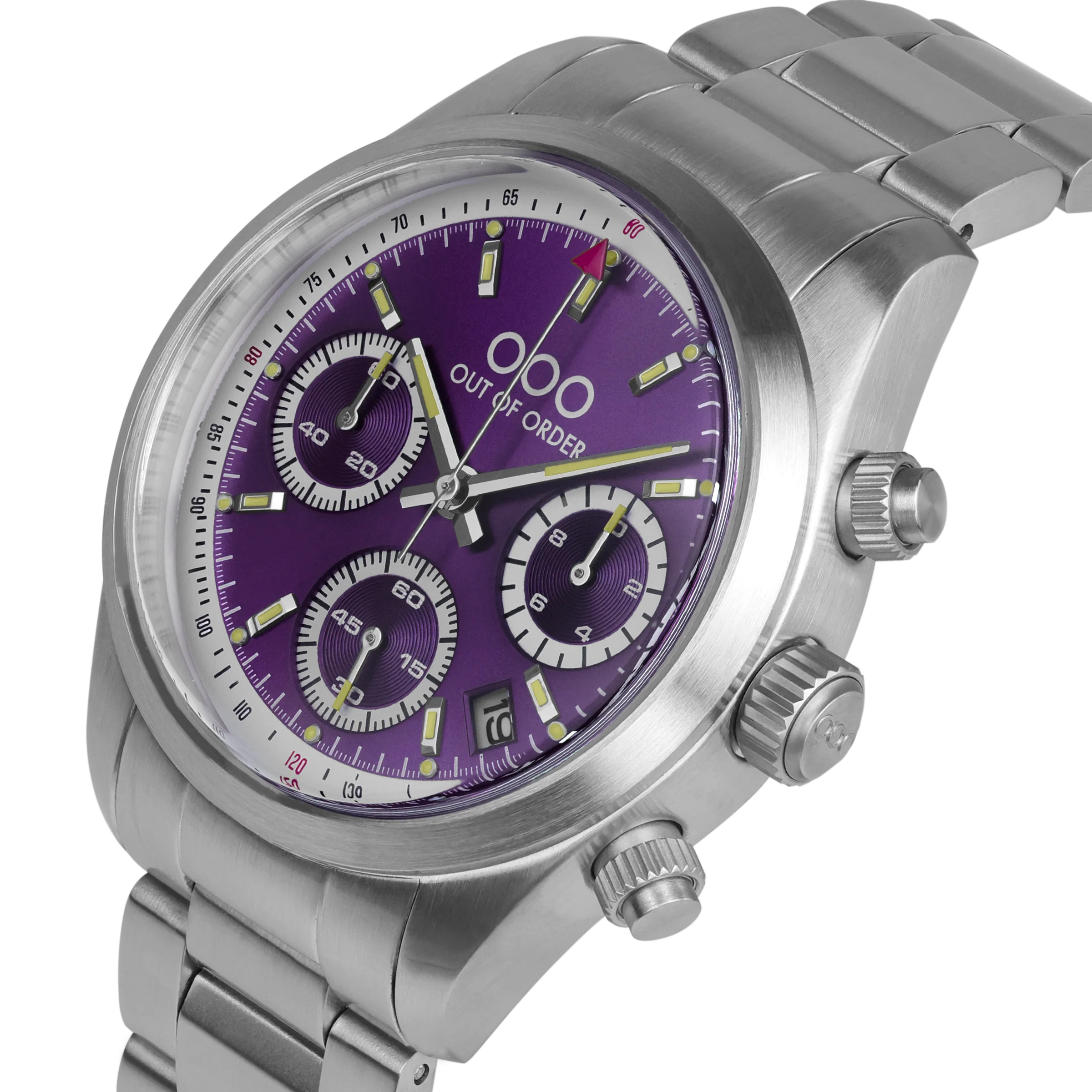 PURPLE SPORTY CRONOGRAFO - STAINLESS STEEL - ULTRA BRUSHED - Image 4